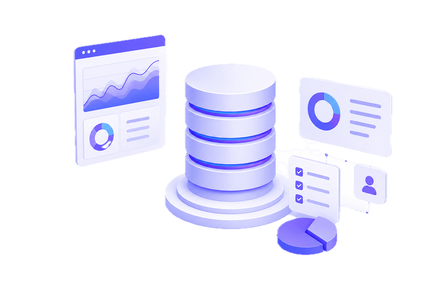 Data Solutions 3D Illustration
